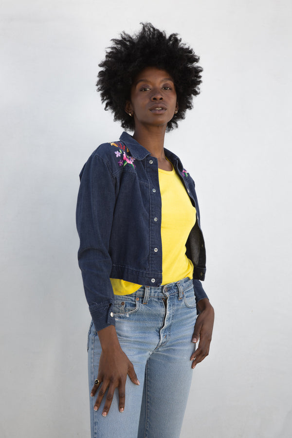 1970s Embroidered Denim Jacket