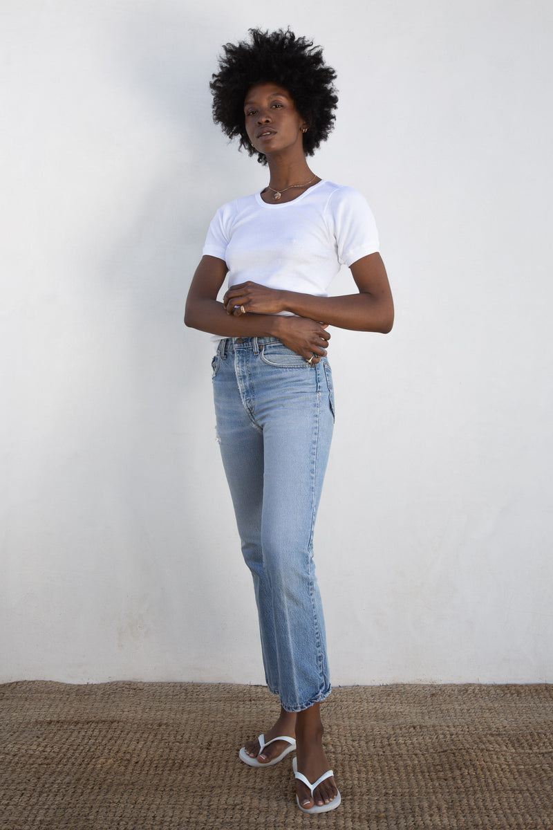 1980s Ribbed White T-Shirt