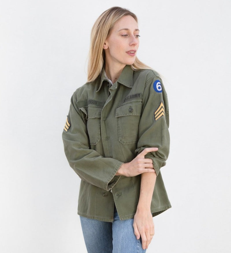 1970s Military Jacket with Patches