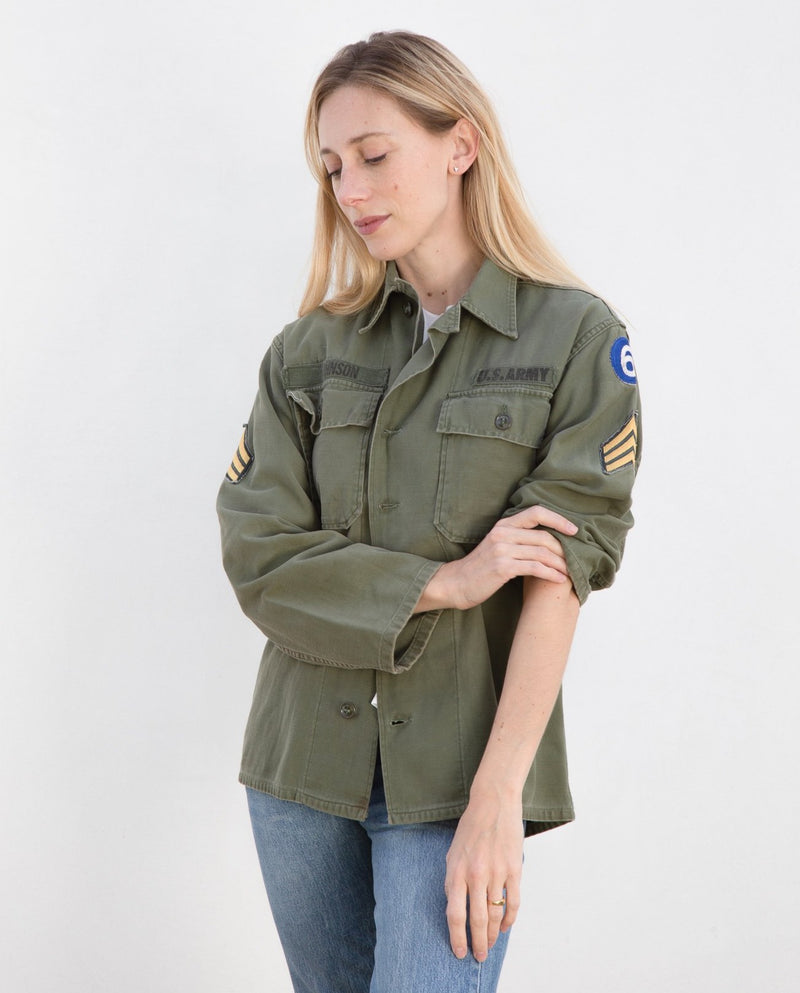 1970s Military Jacket with Patches