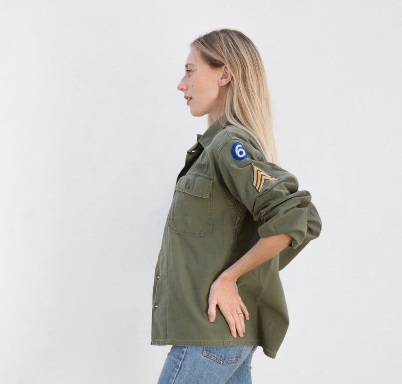 1970s Military Jacket with Patches