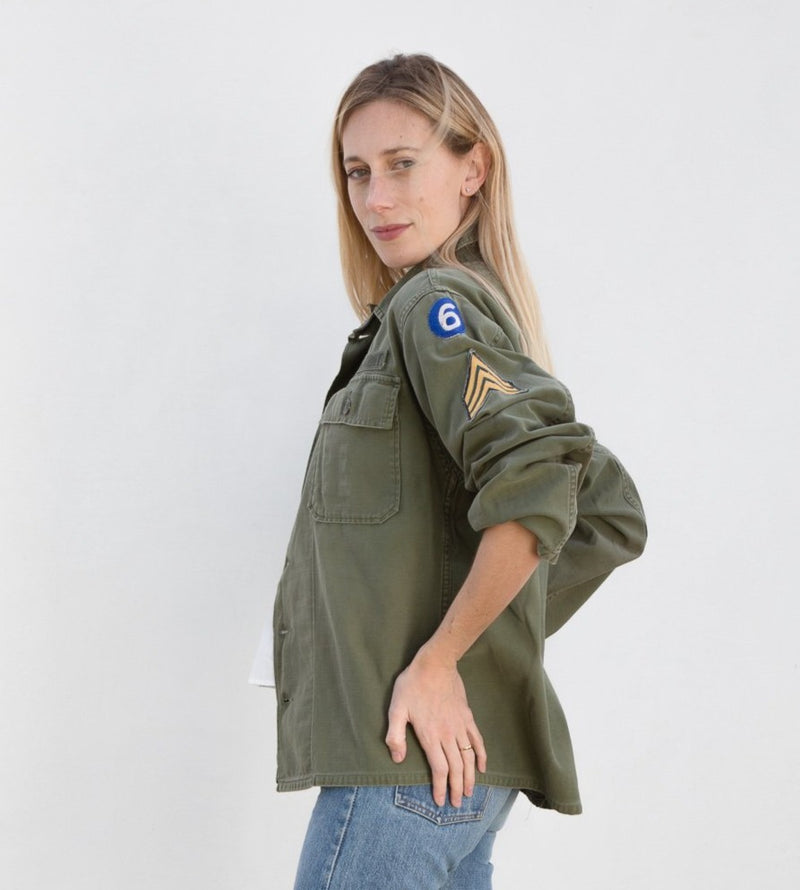 1970s Military Jacket with Patches