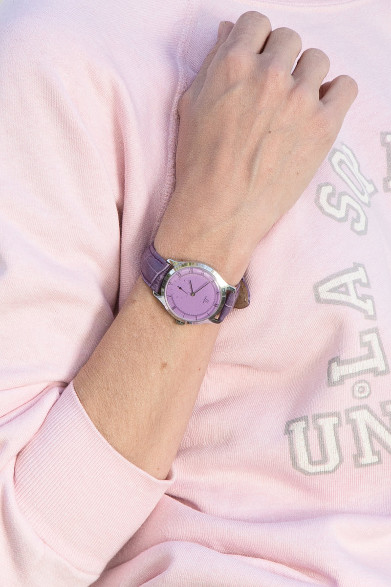 1950s- 1960s Custom Painted Purple Dial Omega Watch