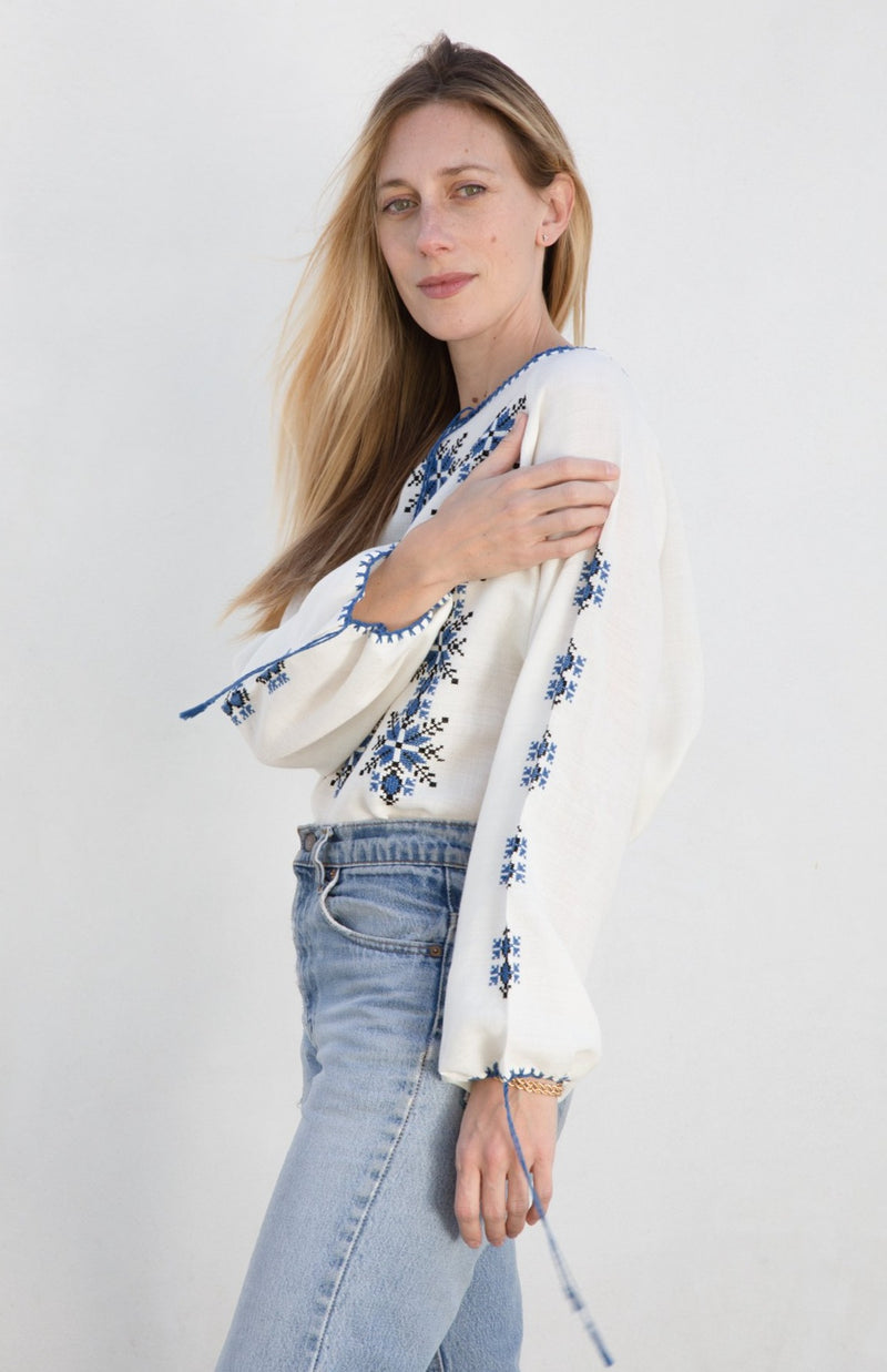 1970's Hungarian Hand Embroidered Blouse