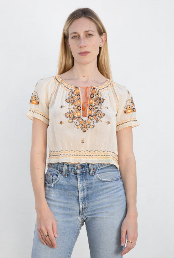 1920s- 1930s Embroidered Blouse