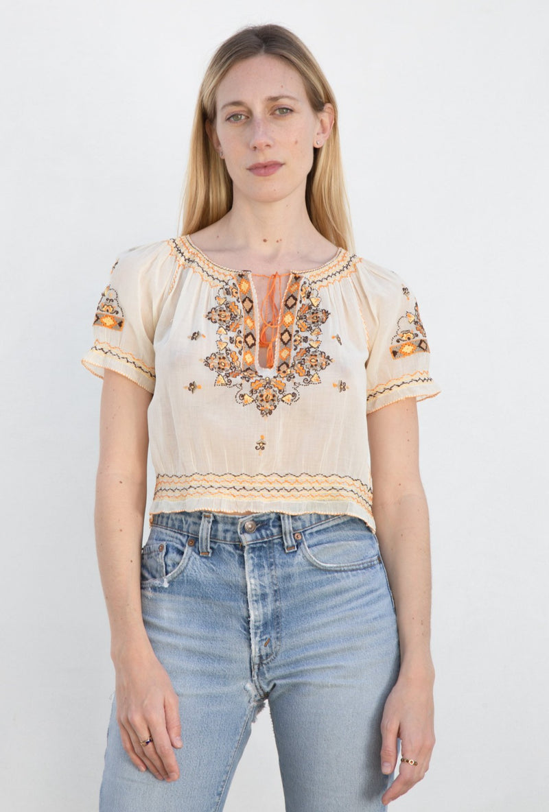 1920s- 1930s Embroidered Blouse