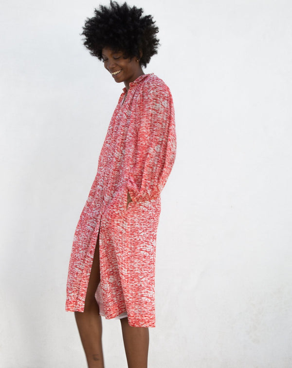 1980s Crinkle Silk Dress
