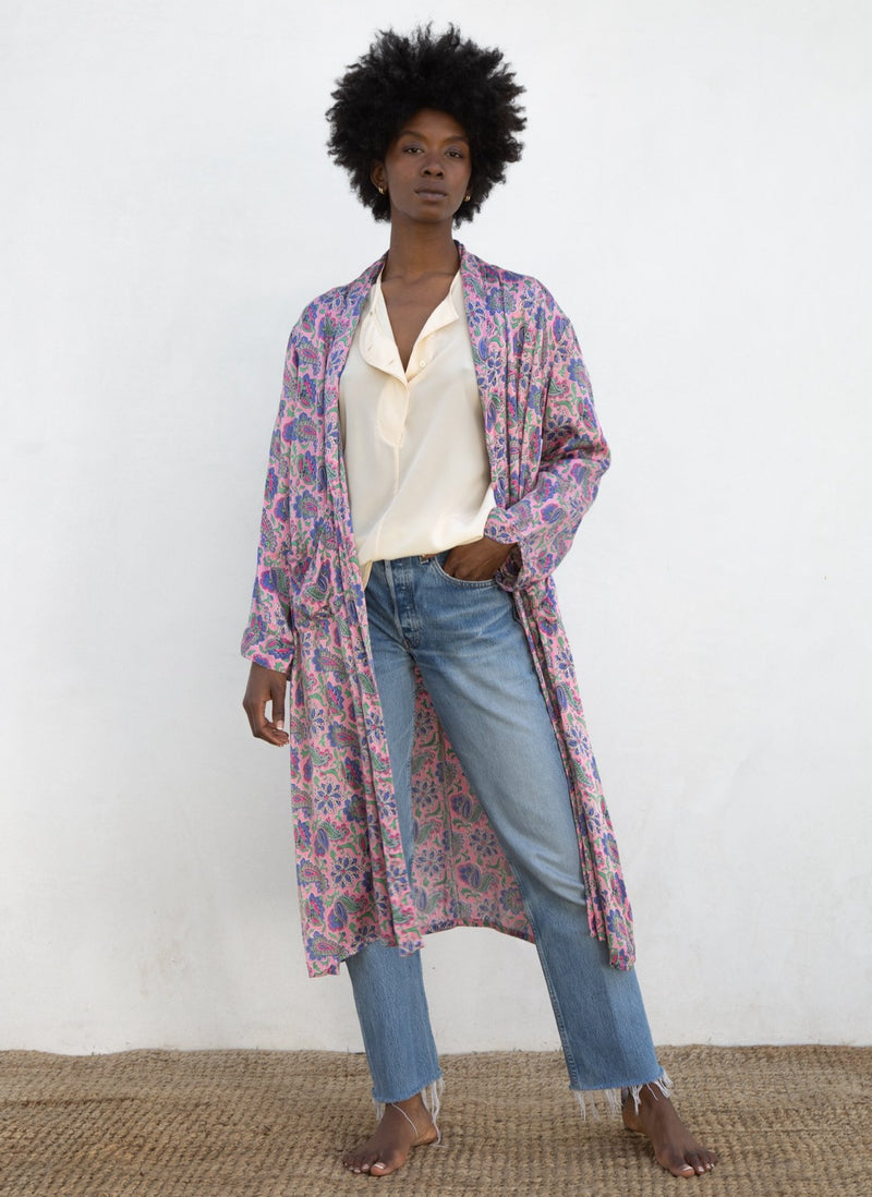 1940s Paisley Shawl Collar Robe