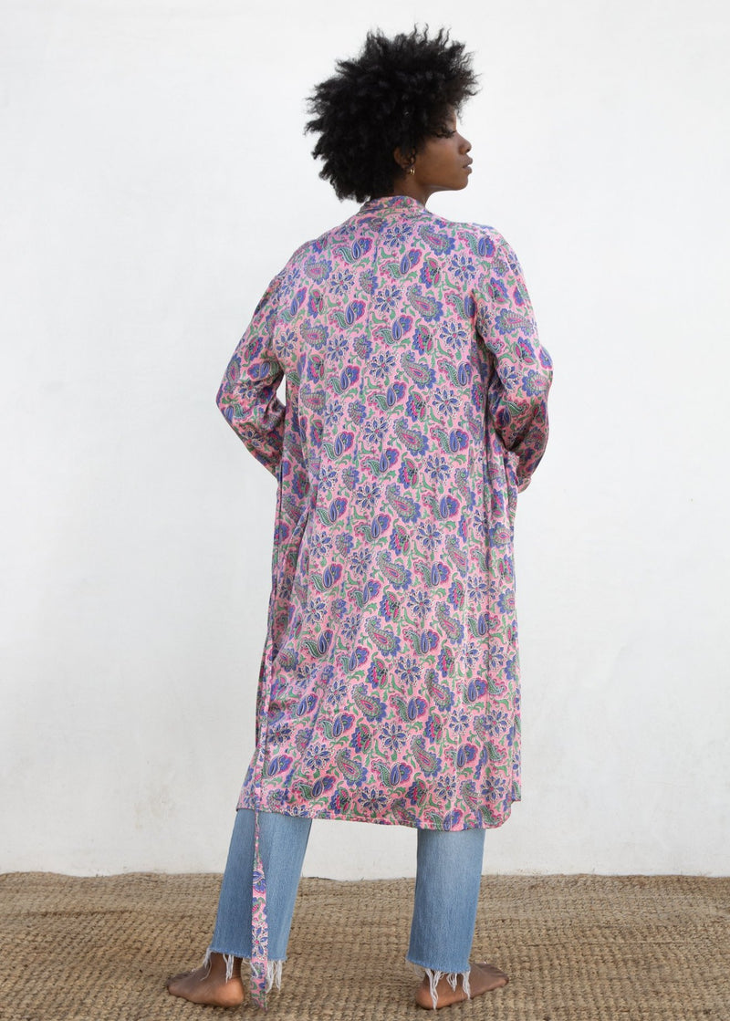 1940s Paisley Shawl Collar Robe