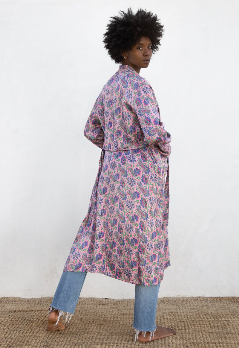 1940s Paisley Shawl Collar Robe