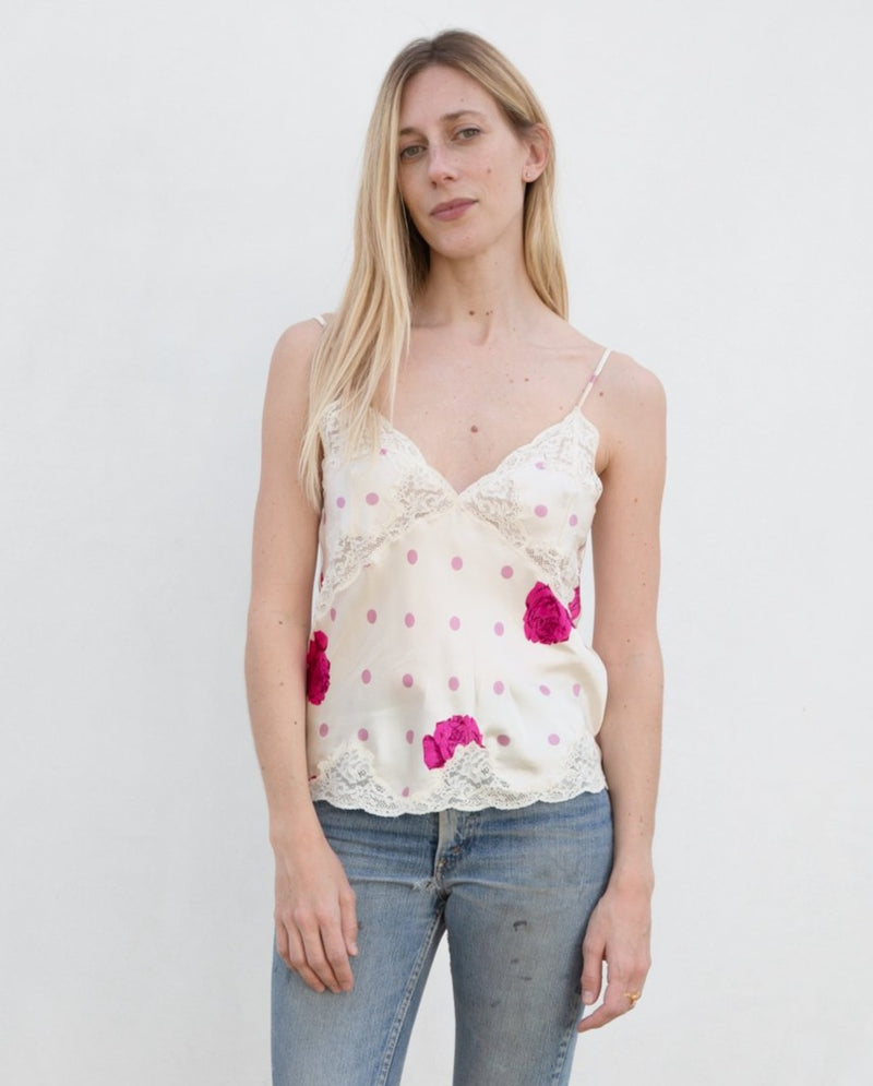 1990s Rose Dot Silk Cami