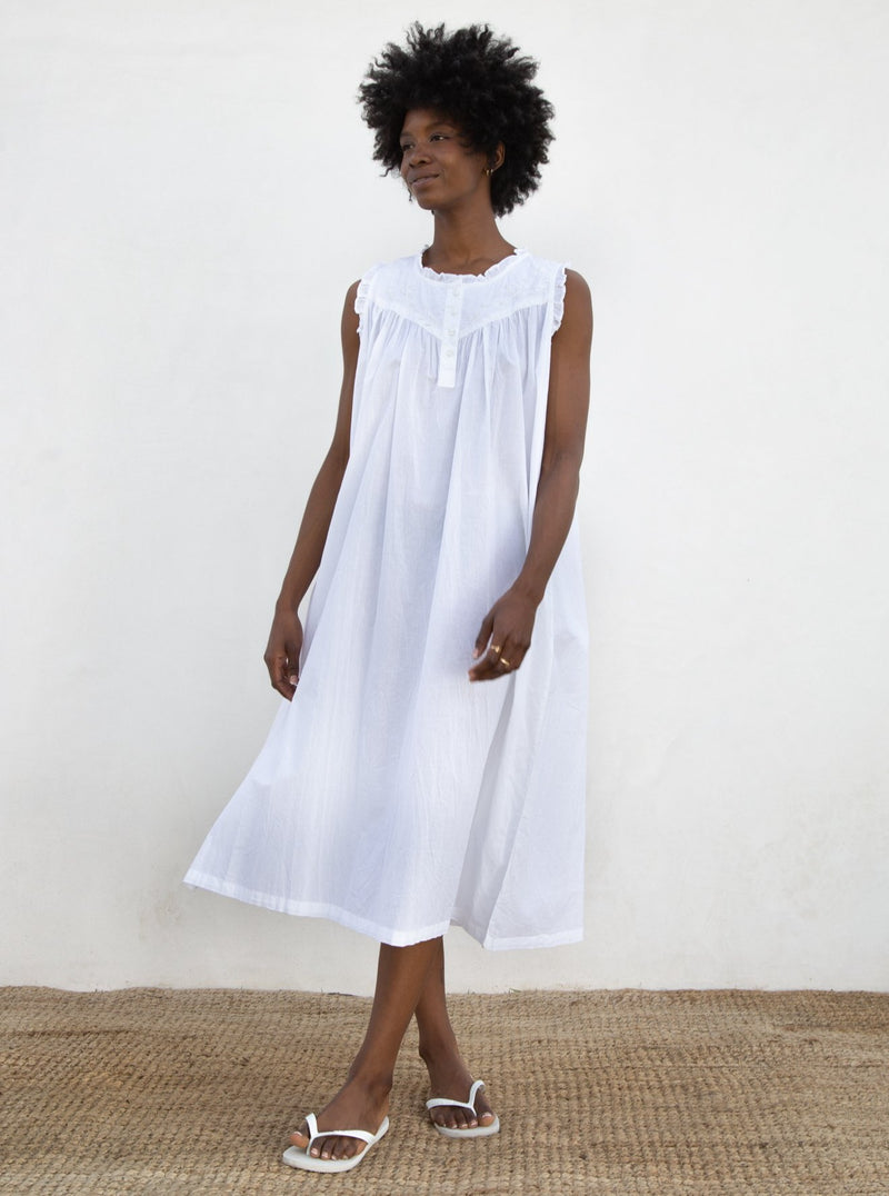 1980s Cotton Lawn Dress