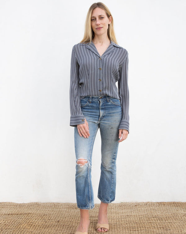 1980s Guy Laroche Stripe Blouse