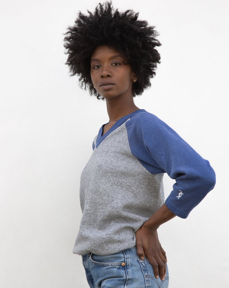 1980s Two Tone V Neck Sweatshirt