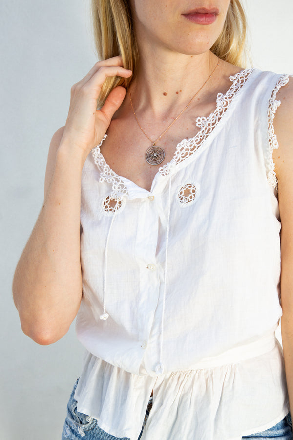 Victorian Cotton and Lace Camisole