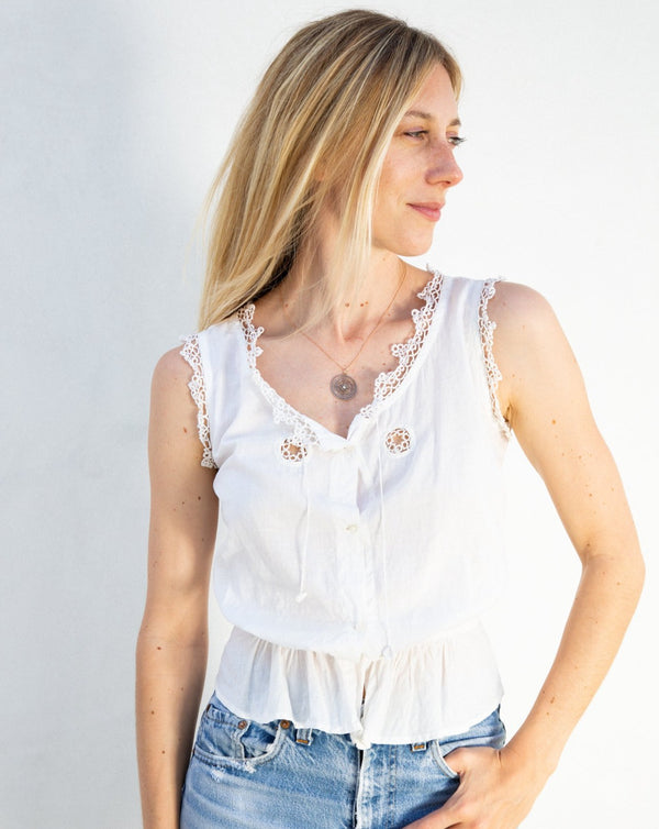 Victorian Cotton and Lace Camisole