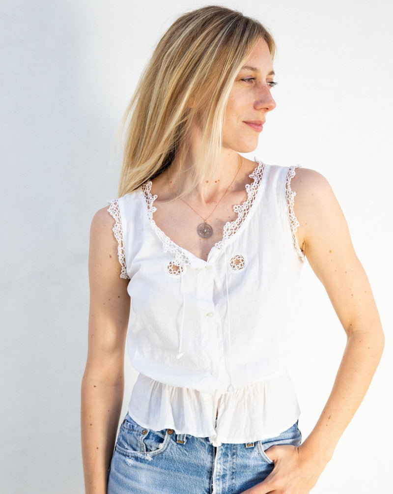 Victorian Cotton and Lace Camisole