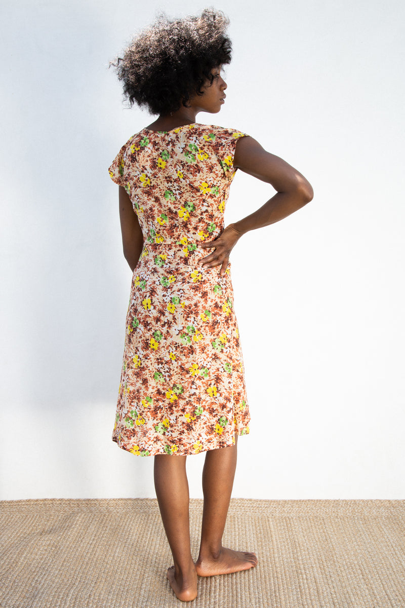 1940s Cotton Floral Dress