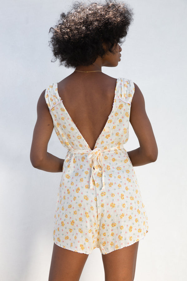 1930s Deadstock Montgomery Ward Floral Corset Romper
