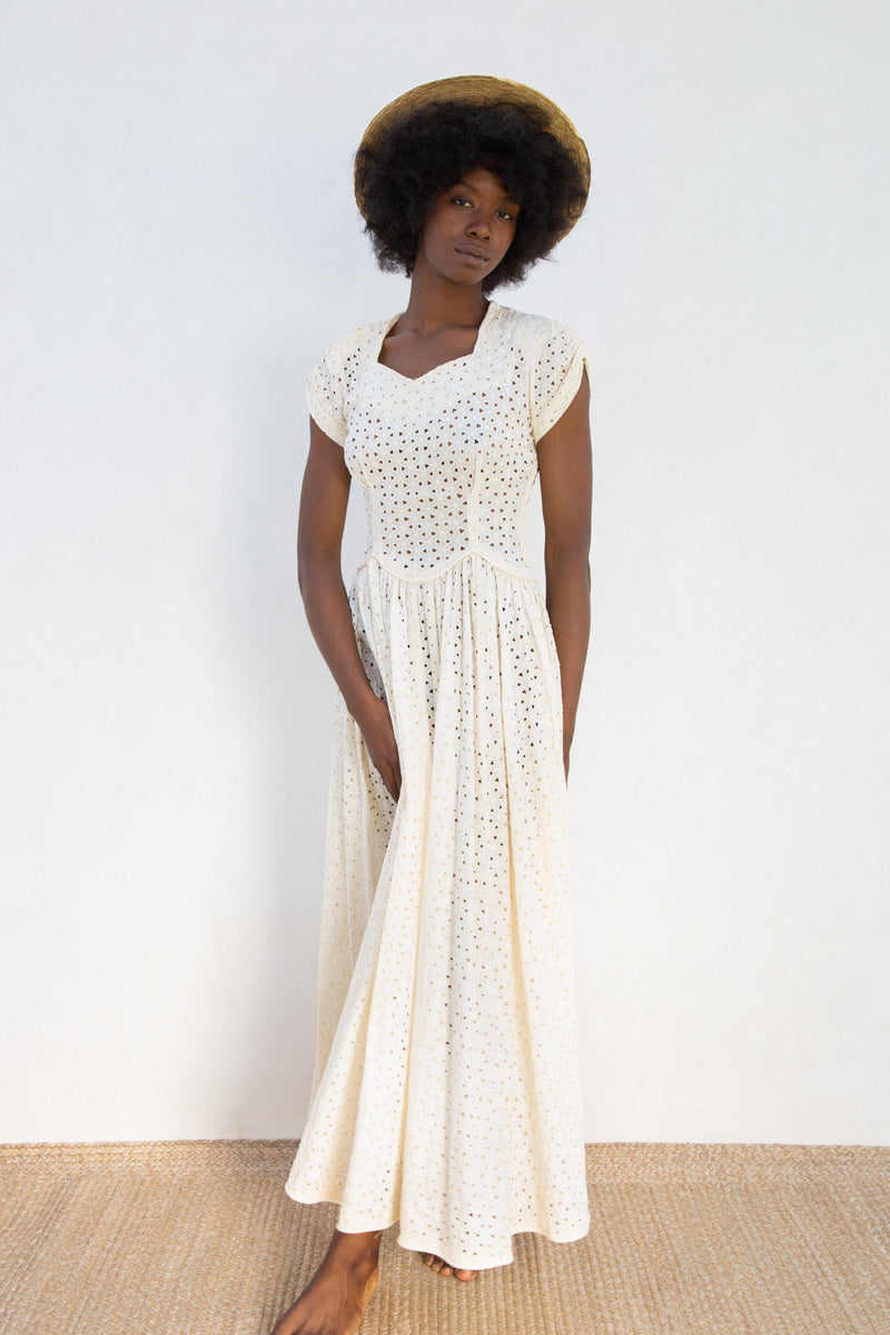 1940s Eyelet Dress