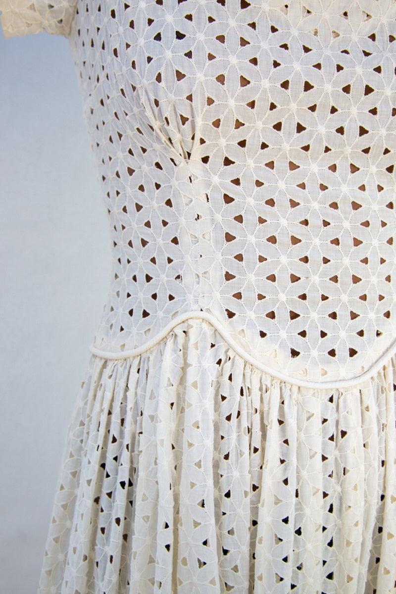 1940s Eyelet Dress