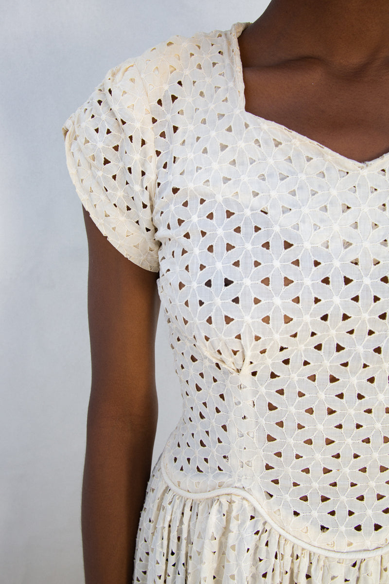 1940s Eyelet Dress