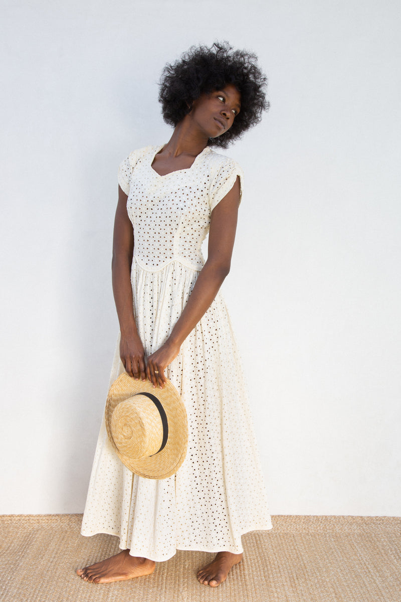 1940s Eyelet Dress