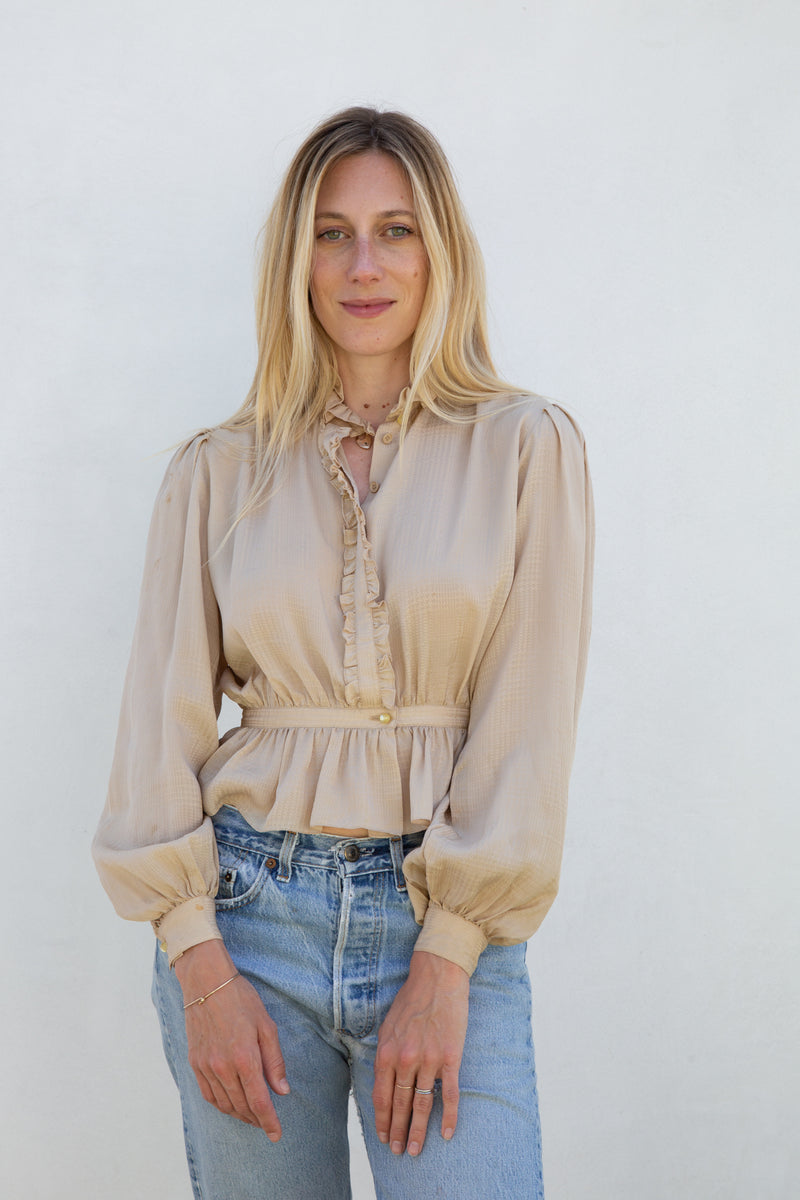 1980s Ungaro Silk Jacquard Blouse