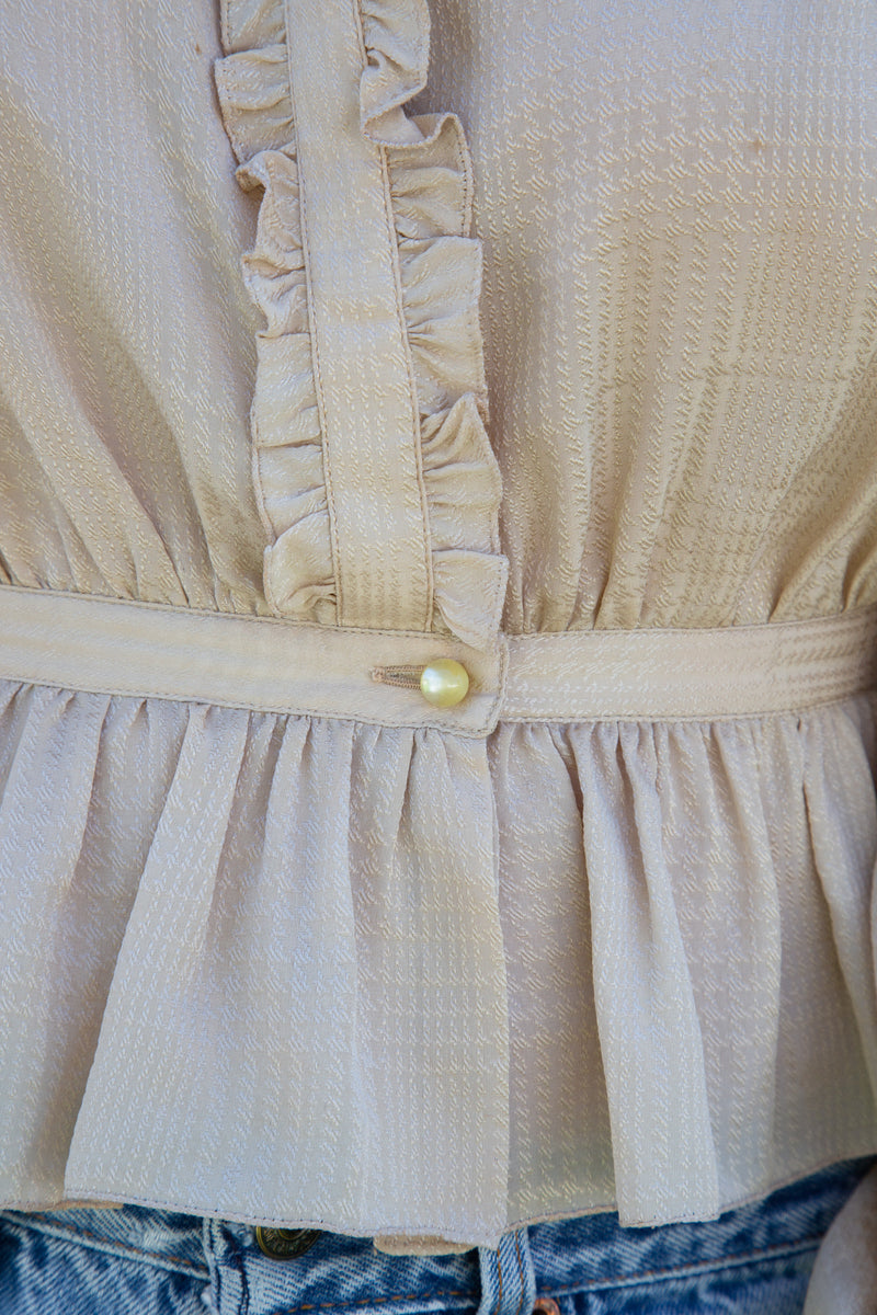 1980s Ungaro Silk Jacquard Blouse