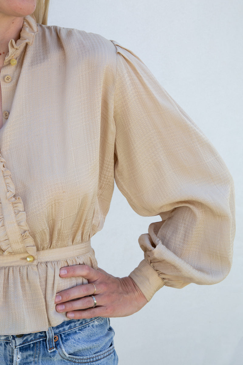 1980s Ungaro Silk Jacquard Blouse