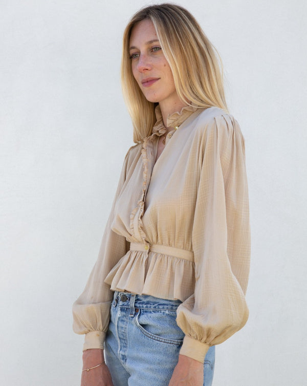 1980s Ungaro Silk Jacquard Blouse