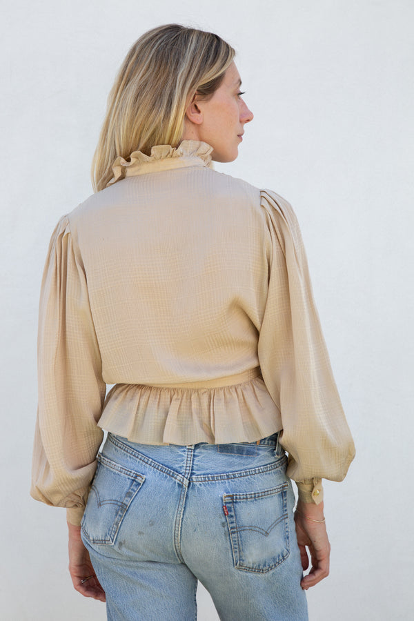 1980s Ungaro Silk Jacquard Blouse