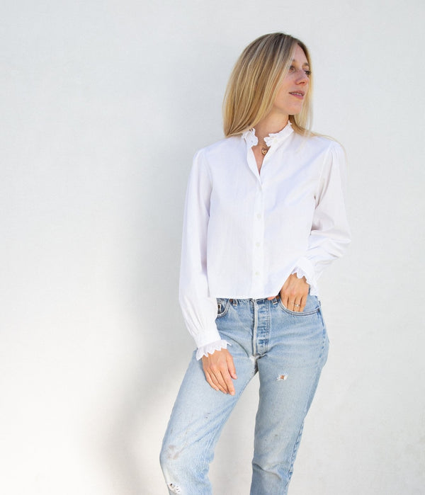 1970s Cotton Poplin Blouse