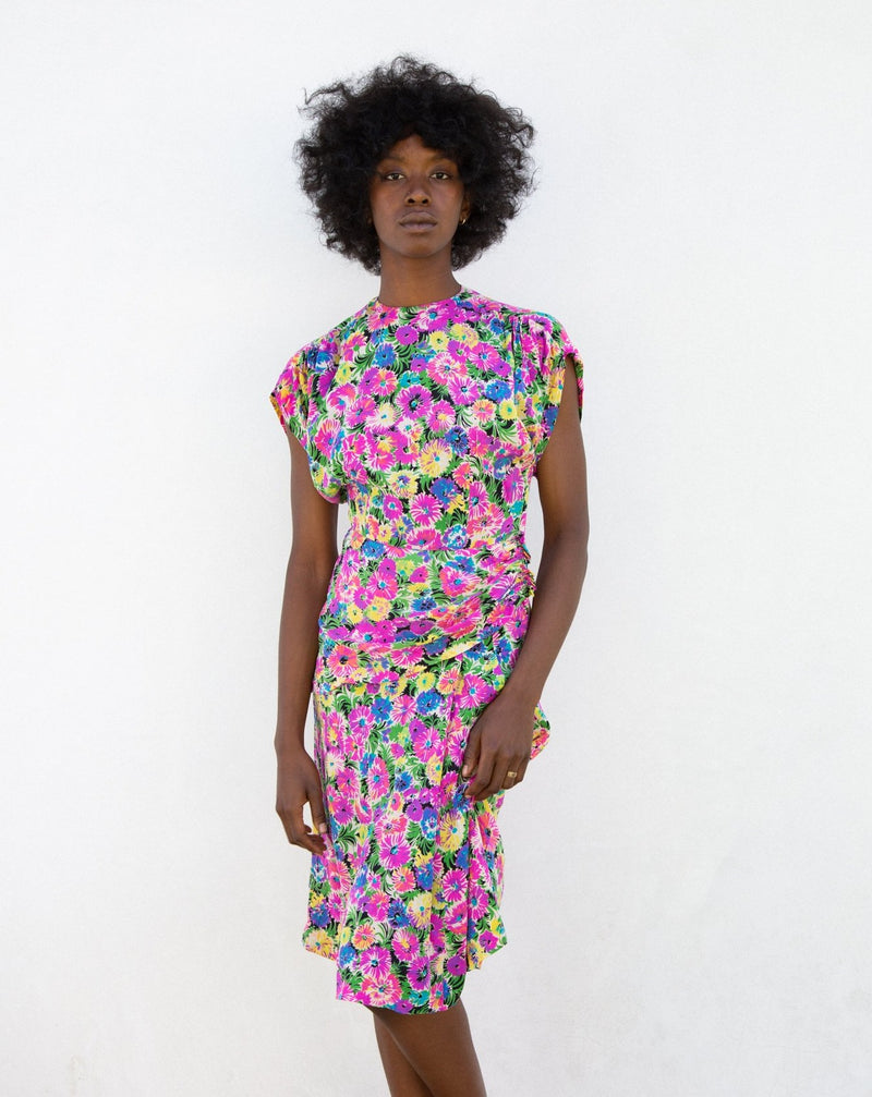 1940s Vibrant Floral Dress