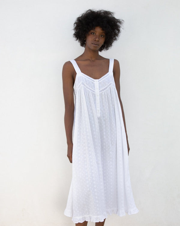 Vintage White Cotton Slip Dress