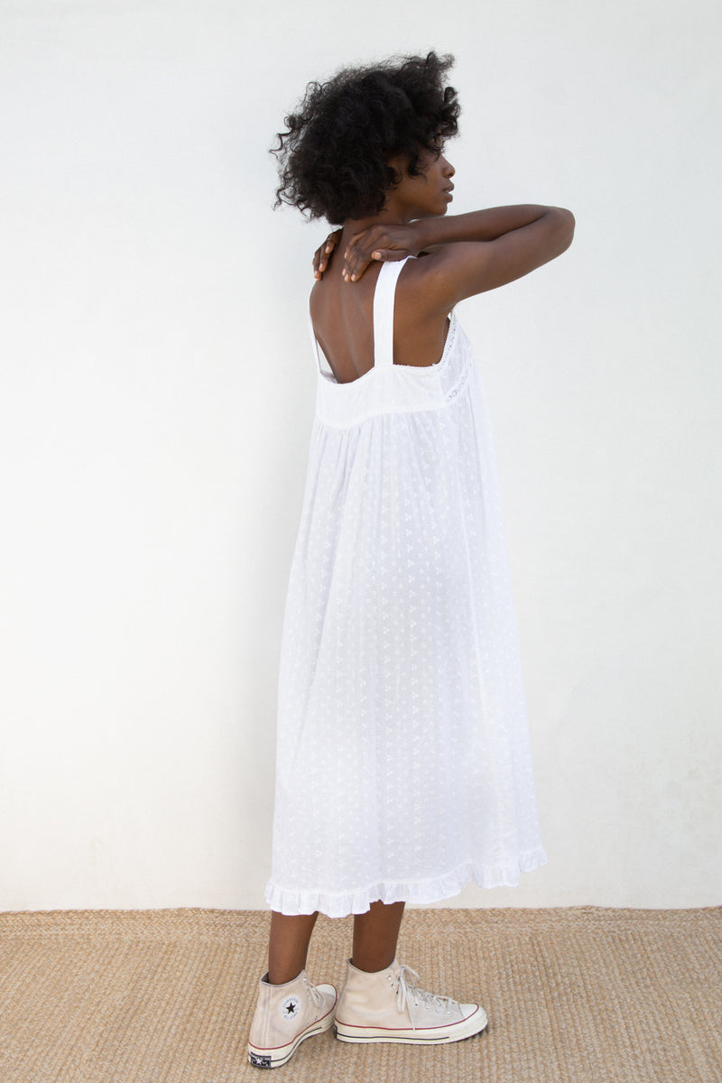 Vintage White Cotton Slip Dress