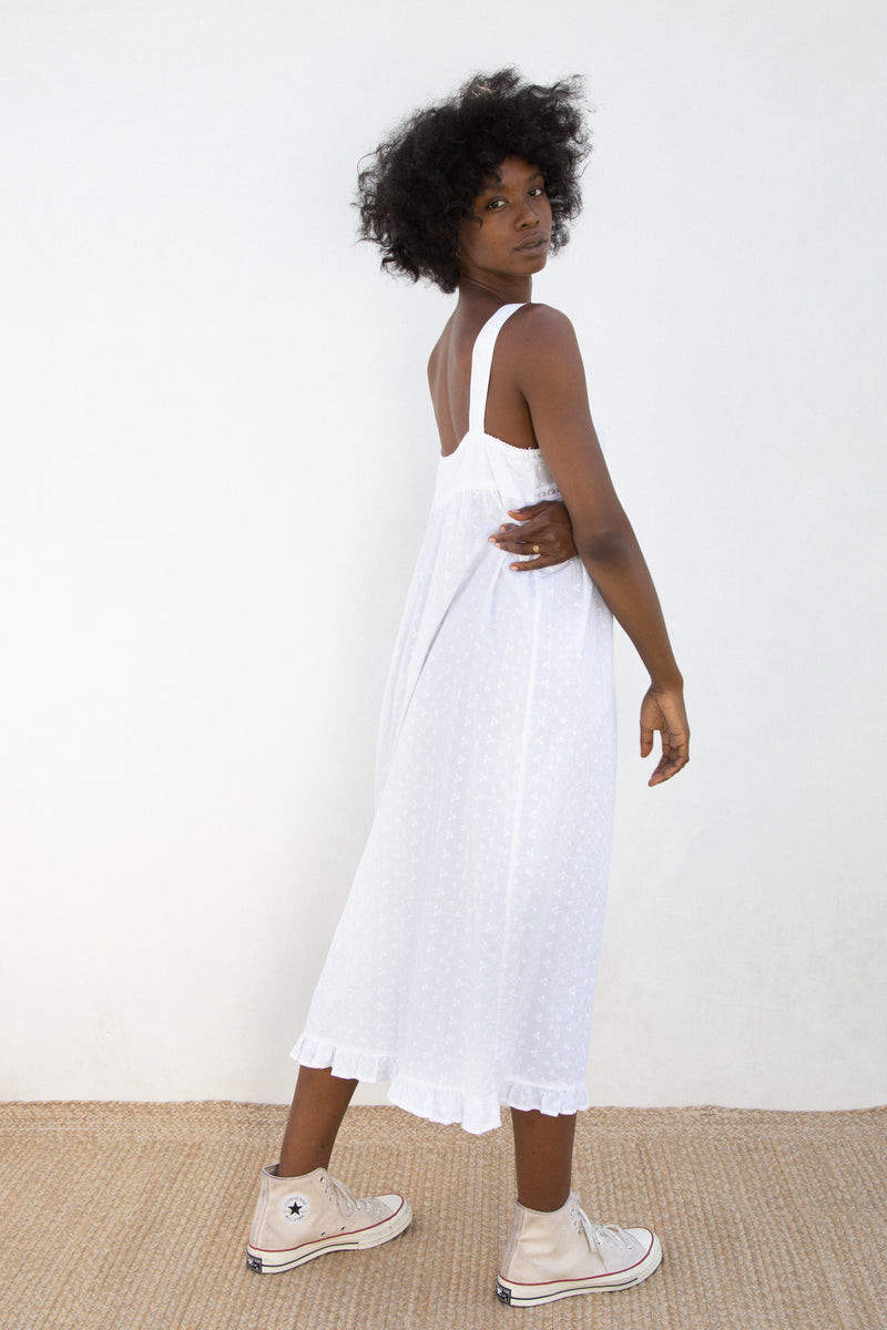Vintage White Cotton Slip Dress