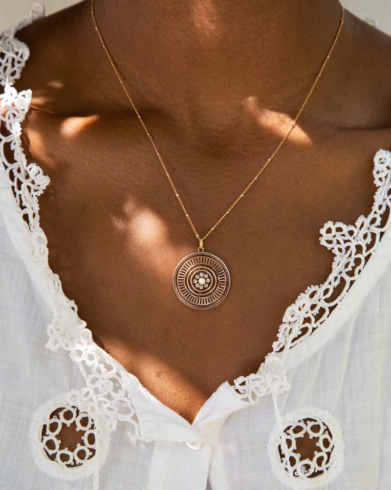 Victorian Rose Gold Diamond and Pearl Pendant Necklace