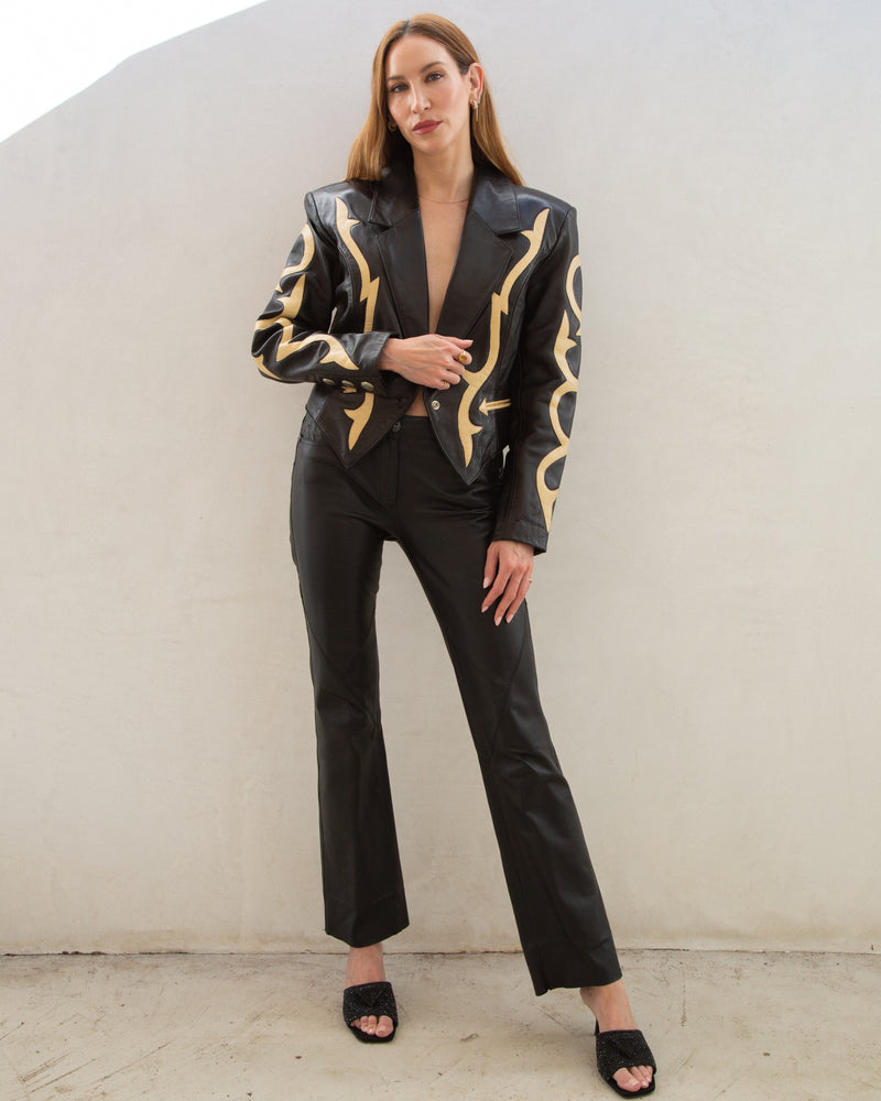 Vintage Leather Flame Jacket