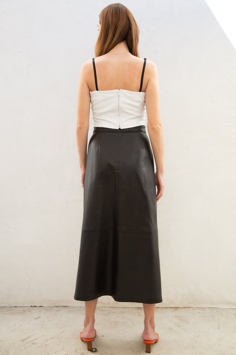 Vintage Leather Wrap Skirt