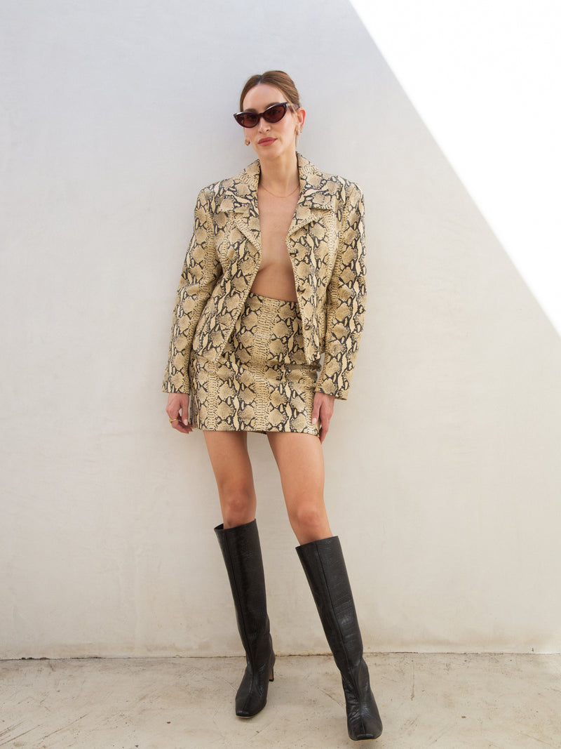 Vintage Leather Python Print Set