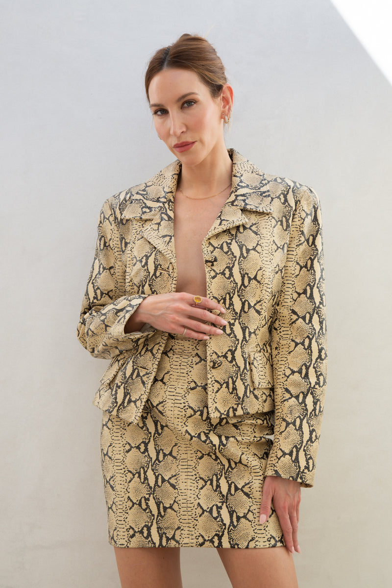 Vintage Leather Python Print Set