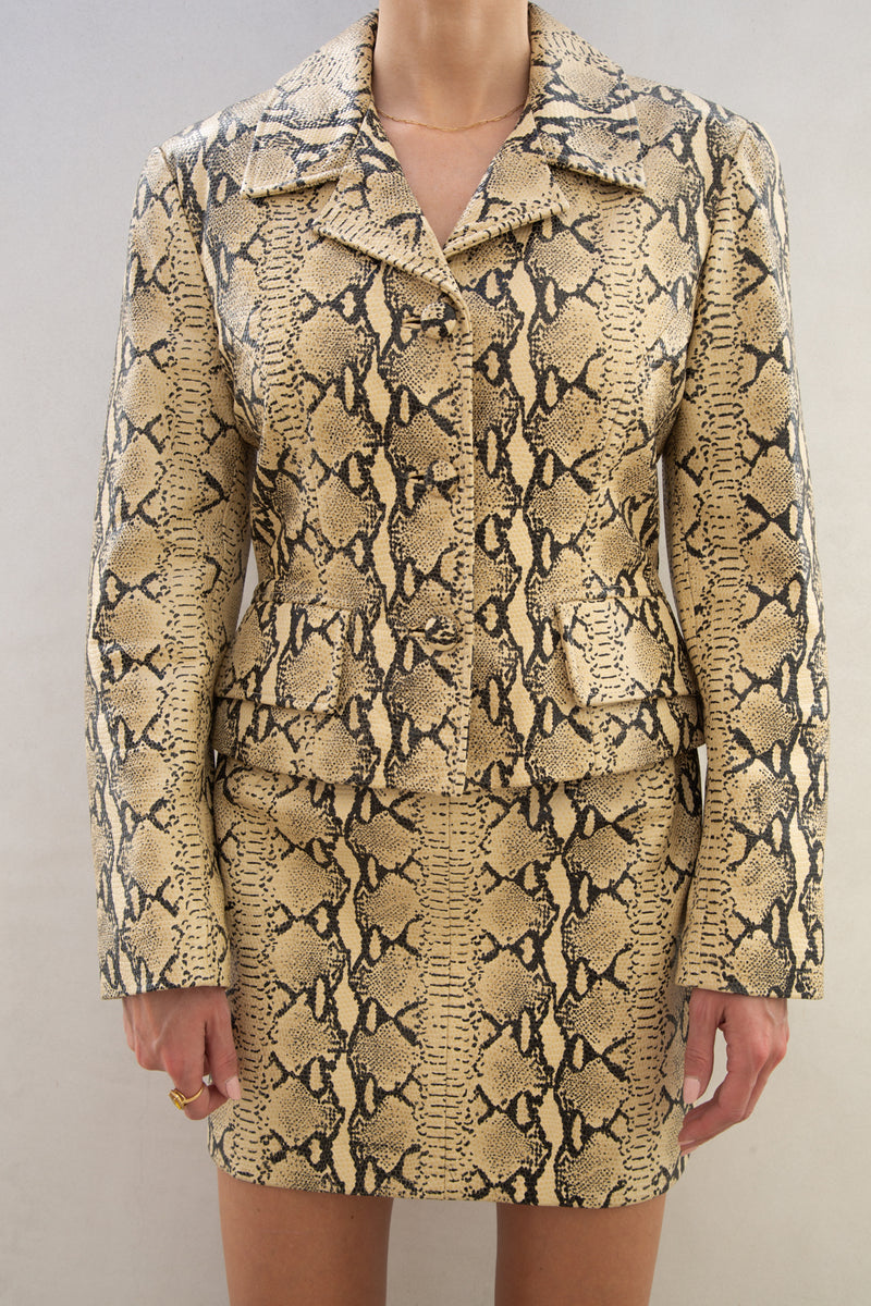 Vintage Leather Python Print Set