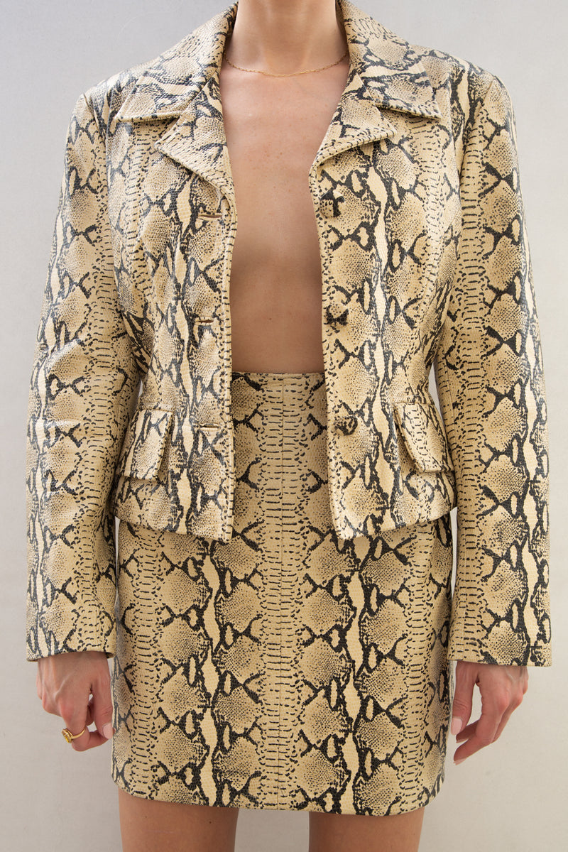 Vintage Leather Python Print Set