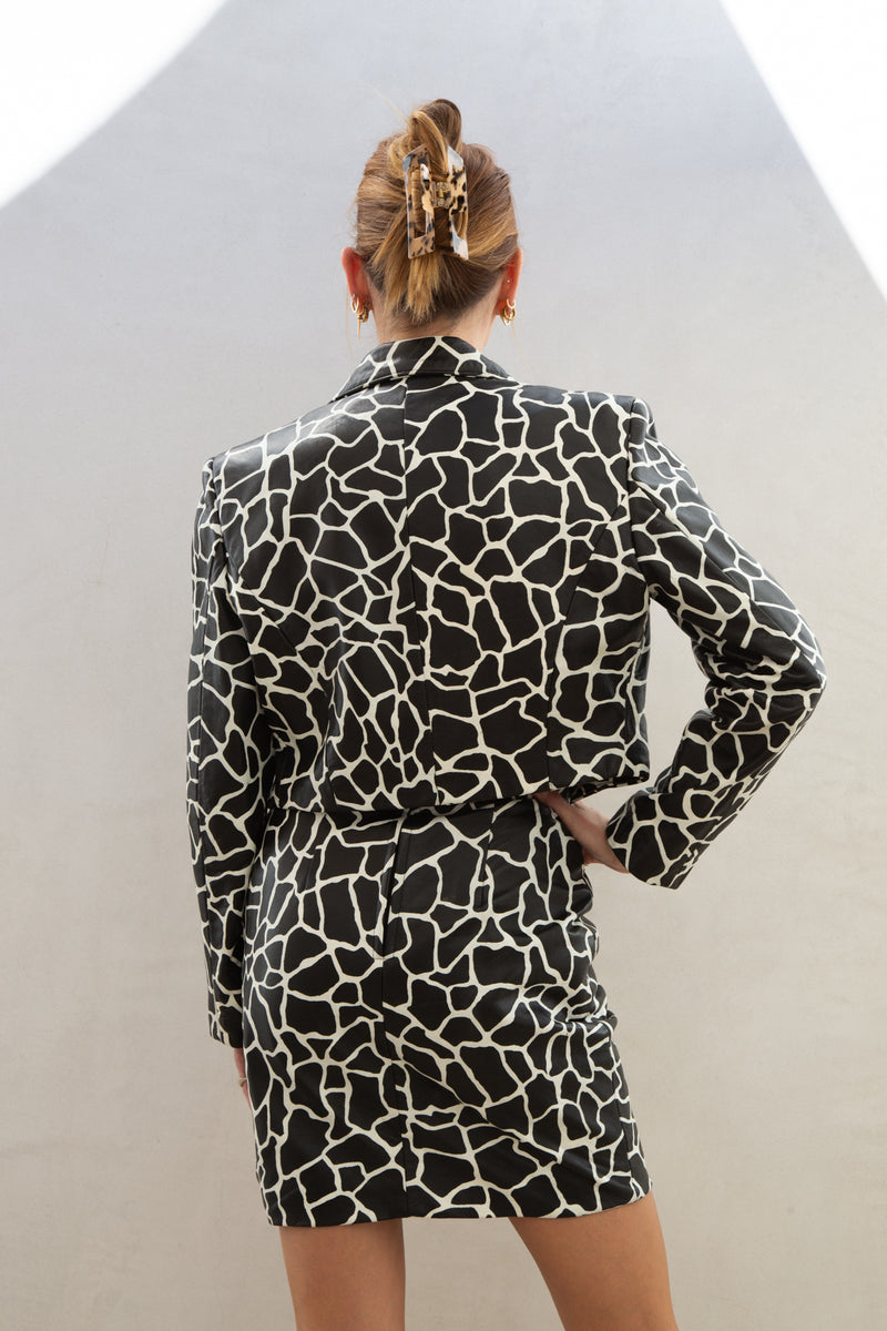 Vintage Leather Giraffe Print Set