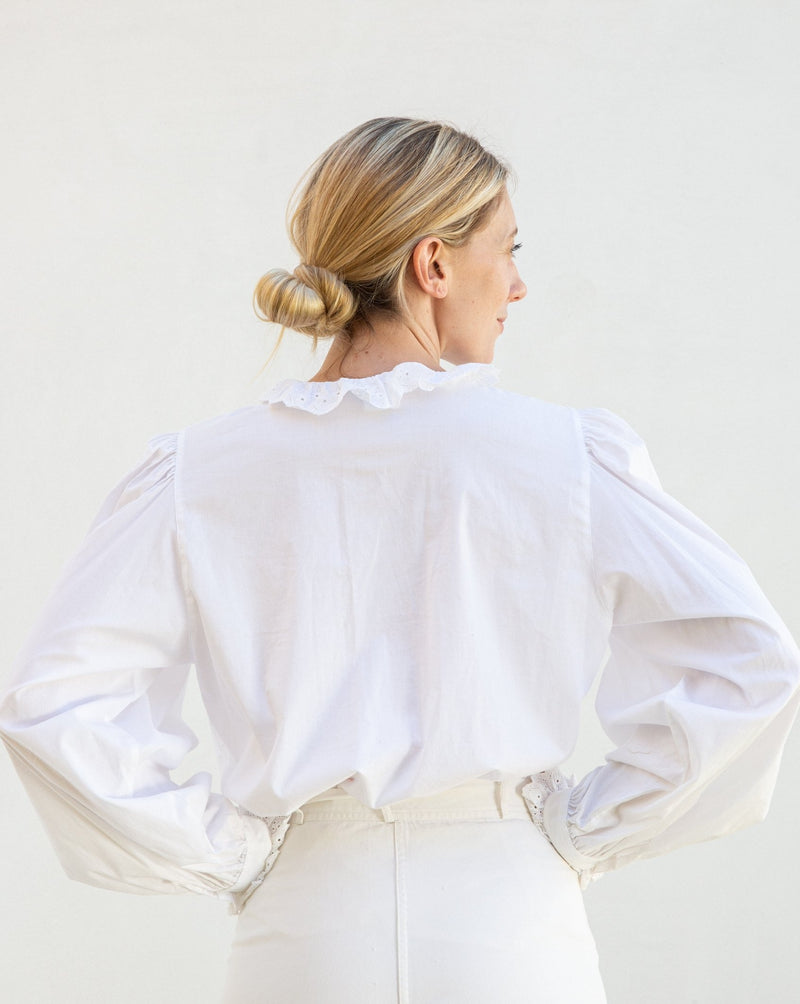 Vintage Eyelet Poet Sleeve Blouse
