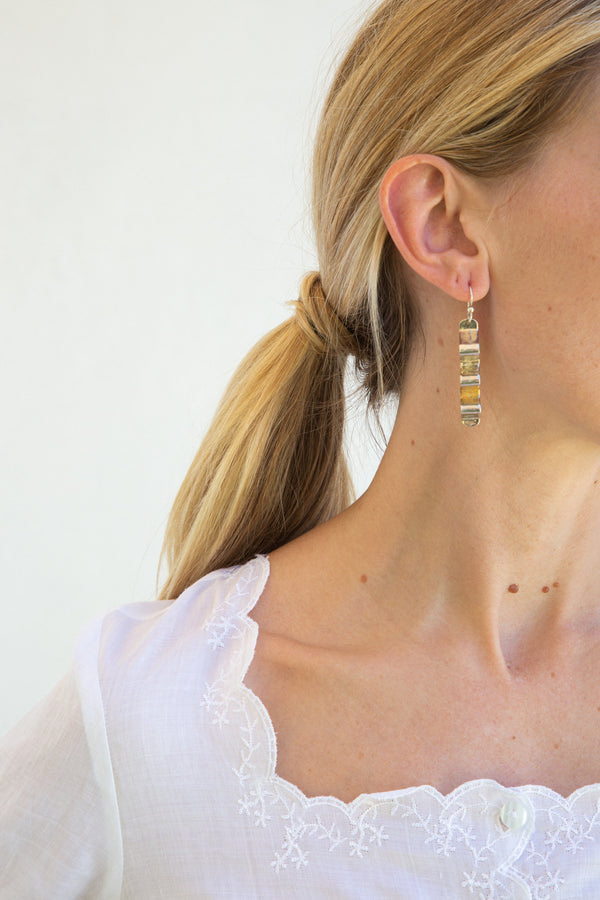 1980s Sterling Silver Wave Earring