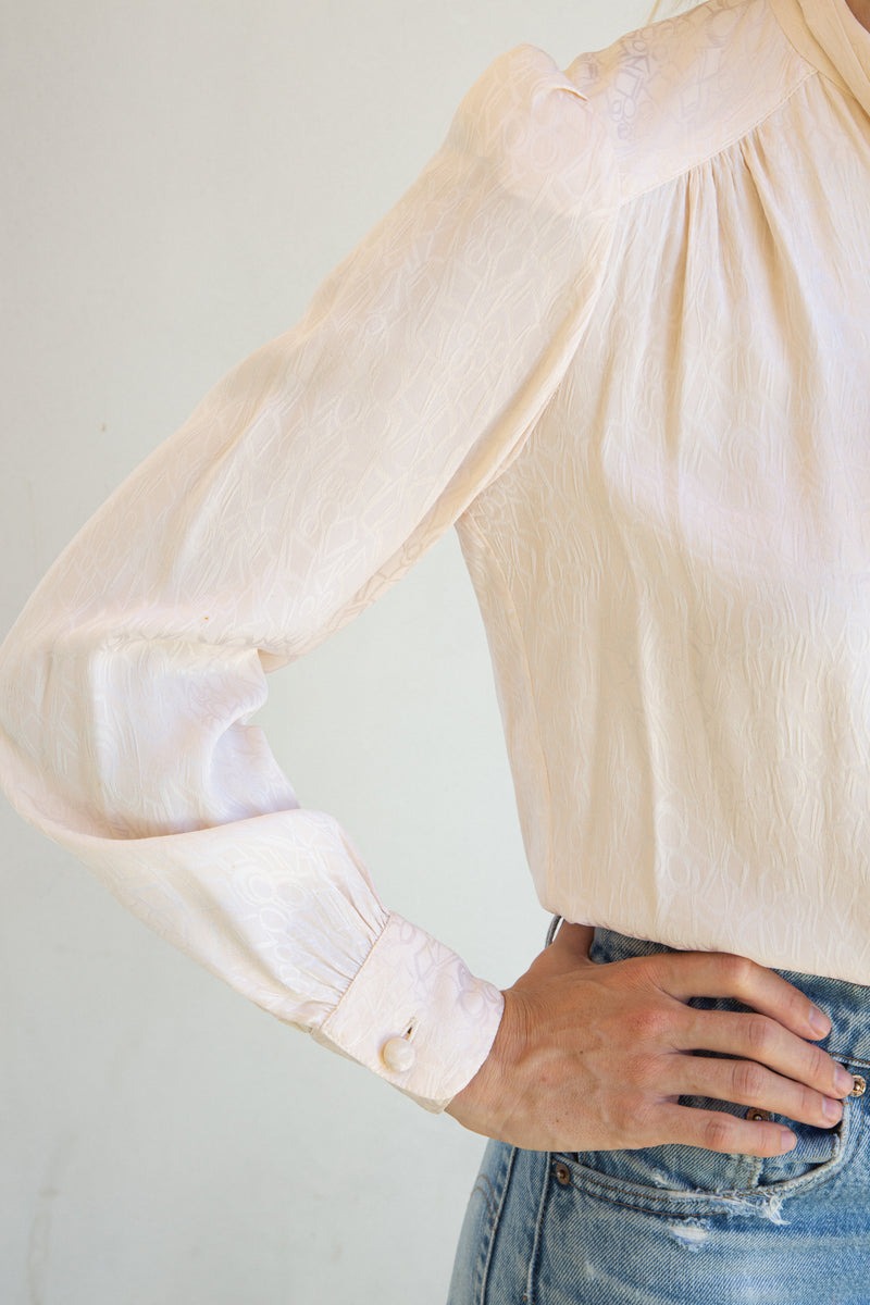 1980's Adolfo for Saks Silk Blouse