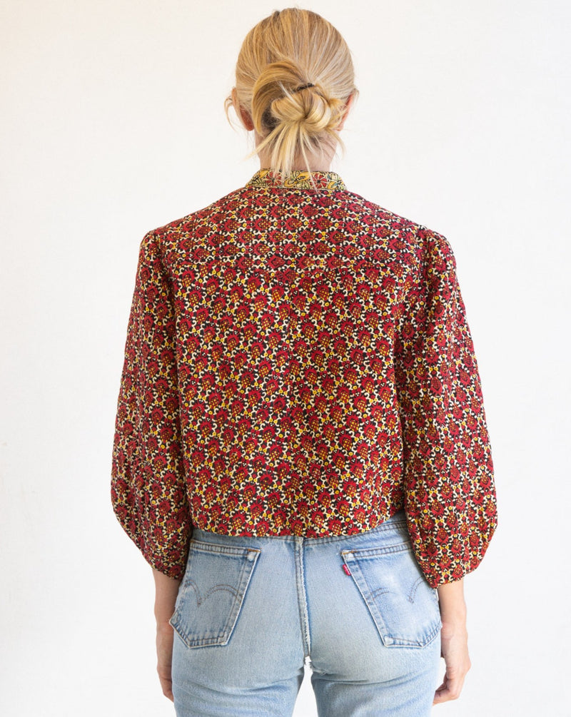 Vintage Embellished Indian Block Print Jacket