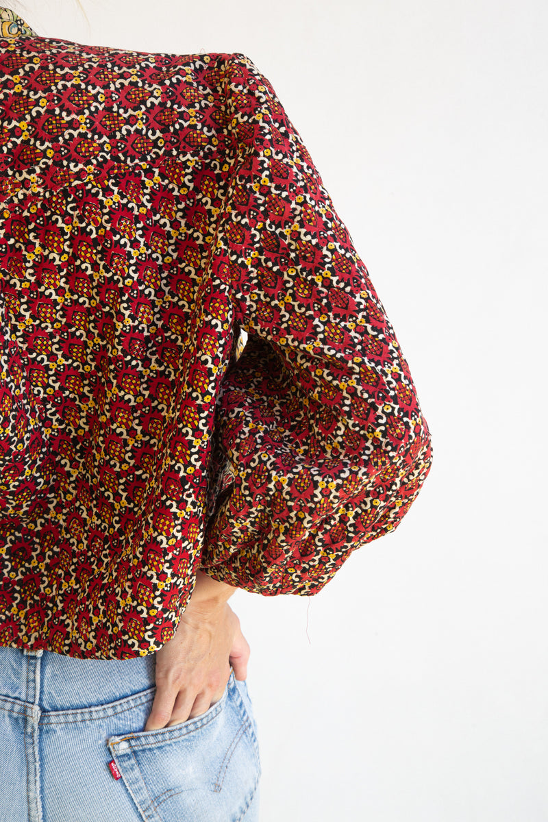 Vintage Embellished Indian Block Print Jacket